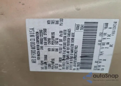 1999 Mazda B3000 Cab Plus z USA, uszkodzony, nr VIN 4F4YR16V8XTM21983